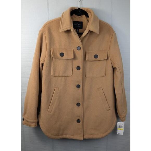 Sanctuary Jacket Womens Medium Wool Blend Quilted Shacket Coat Pockets Gorpcore - Picture 1 of 15